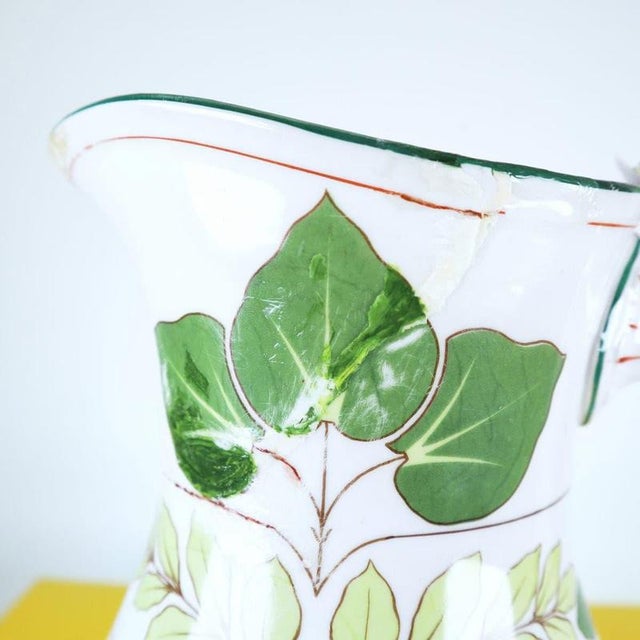 Green Vintage Ceramic Jug from Ginori For Sale - Image 8 of 13