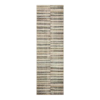 Chris Loves Julia x LoloiHumphrey Natural / Moss 2'-3" x 7'-6" Runner Rug For Sale