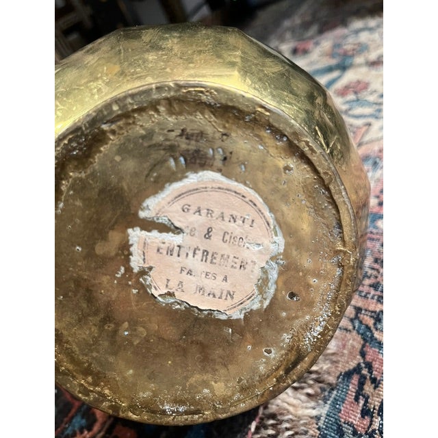 Early 20th-Century French Brass Beaten Art Nouveau Vase For Sale - Image 4 of 4