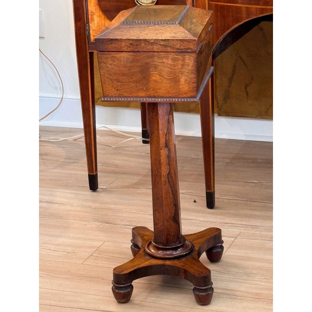 English Regency Rosewood Teapoy For Sale - Image 13 of 17