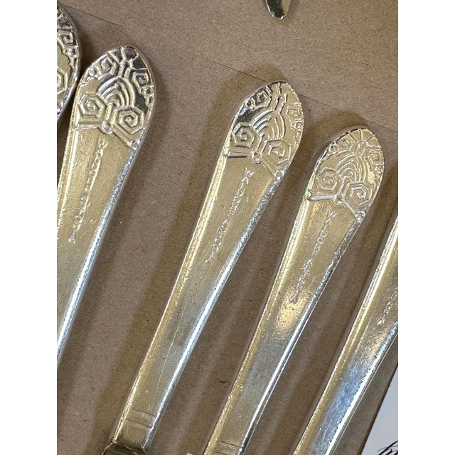 Silver Mid 20th Century Complete Waldorf Astoria Art Deco Engraved Silverware Set For Sale - Image 8 of 8