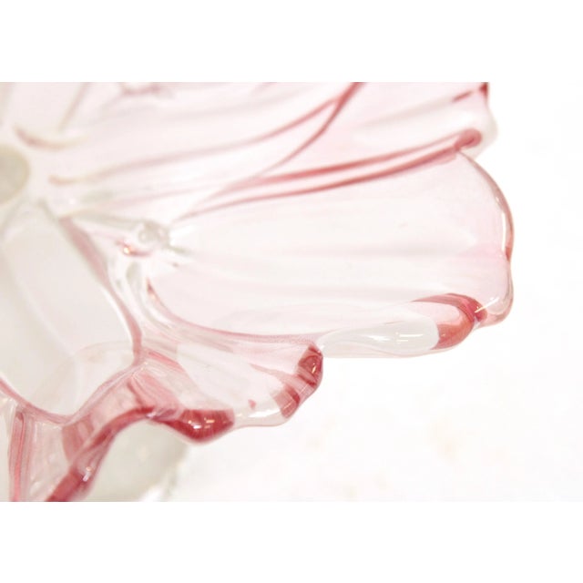 Vintage Petal Glass Pedestal Compote Dish For Sale In Philadelphia - Image 6 of 13