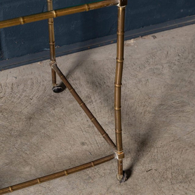 Vintage French Brass and Faux Bamboo Nesting Tables by Maison Jansen, 1960s, Set of 3 For Sale - Image 15 of 17