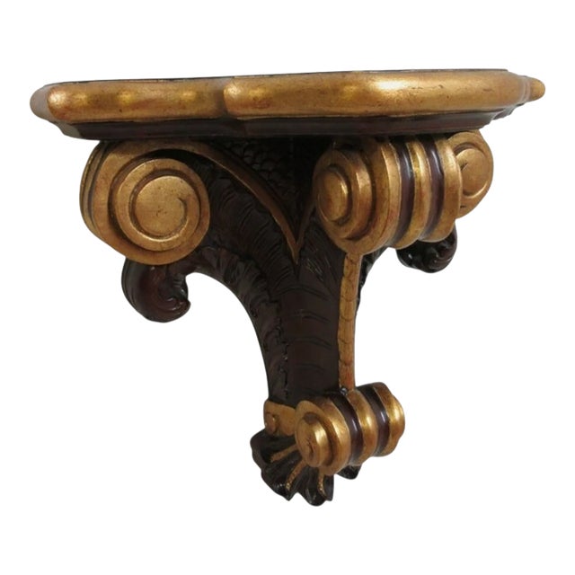 1980s Maitland Smith French Regency Carved Wall Sconce Shelf Display For Sale