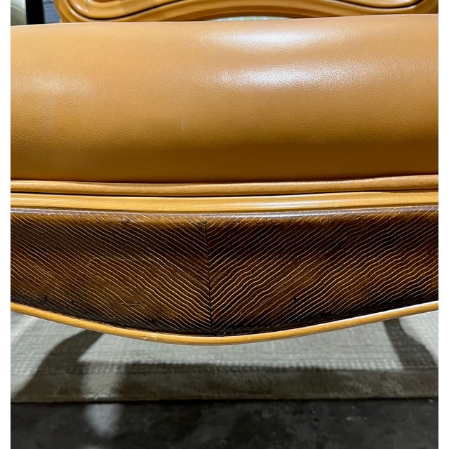 Camel 1990s Pair of William Switzer Louis XV Leather Armchairs For Sale - Image 8 of 18