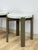 Vintage Round End Tables Beige Marble Top Gray Metal Base Pair Modern Accent For Sale - Image 9 of 10