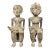 Pair of African Tribal Art Benin Bronze Royal Statue For Sale