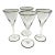 Vintage Silver Rim Trumpet Style Cocktail Glasses - Set of 4 For Sale