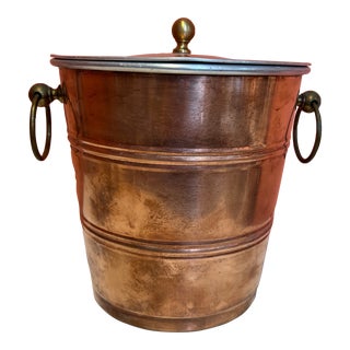 Vintage Douro Copper Ice Bucket With Brass Accents For Sale