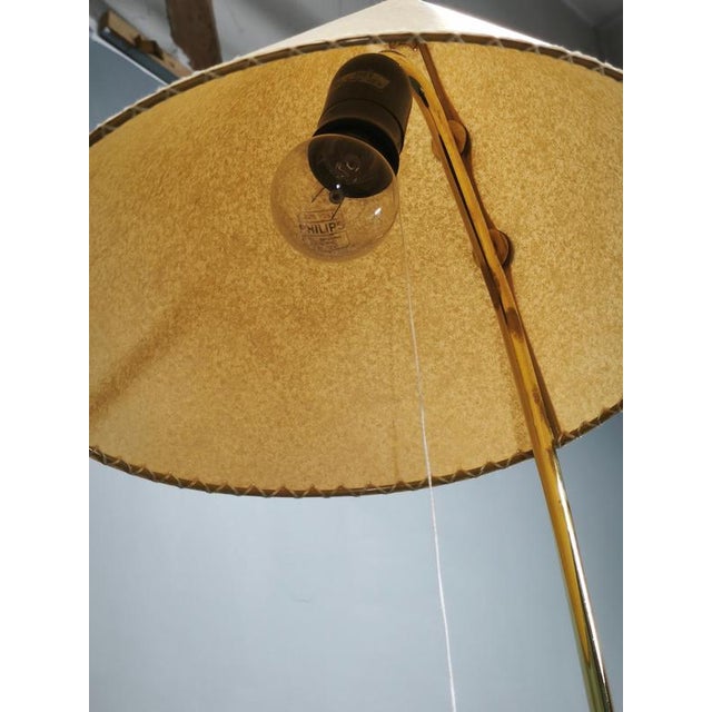 Metal Vintage Japanese Floor Lamp with Twin Handmade Paper Shades, 1960s For Sale - Image 7 of 11