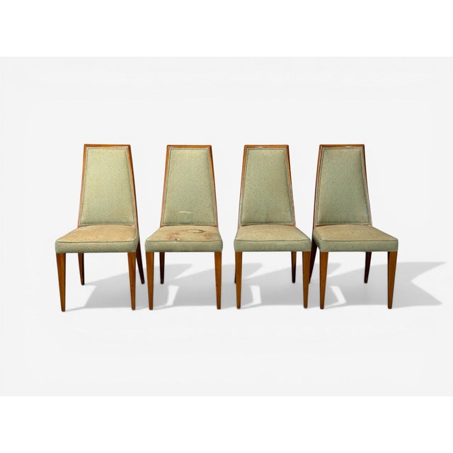 Grosfeld House, Six Dining Chairs, Walnut, Fabric, Usa, 1970s For Sale In New York - Image 6 of 15