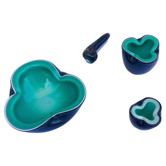 Murano Glass Smoking Set from Barovier & Toso, 1960s, Set of 4 For Sale