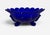 1980’s Mosser Glass Cobalt Blue Footed Centerpiece Fruit Bowl - 8” Wide For Sale - Image 4 of 12