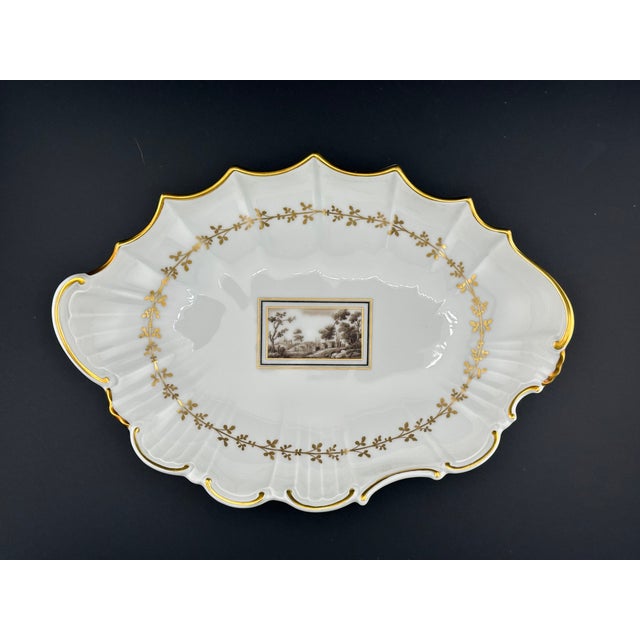 Elegant Richard Ginori porcelain serving dish in the classic Fiesole pattern, featuring a finely detailed Italian...