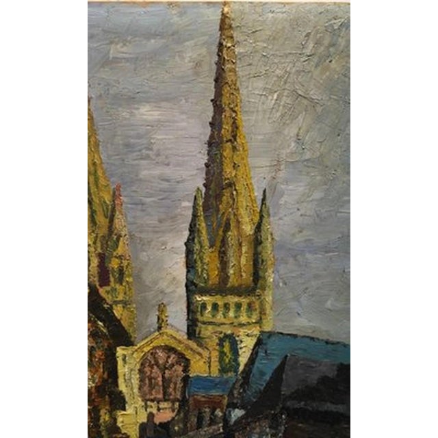St. Corentin Cathedral in Quimper, Brittany, France, Oil Painting on Plywood For Sale - Image 11 of 13