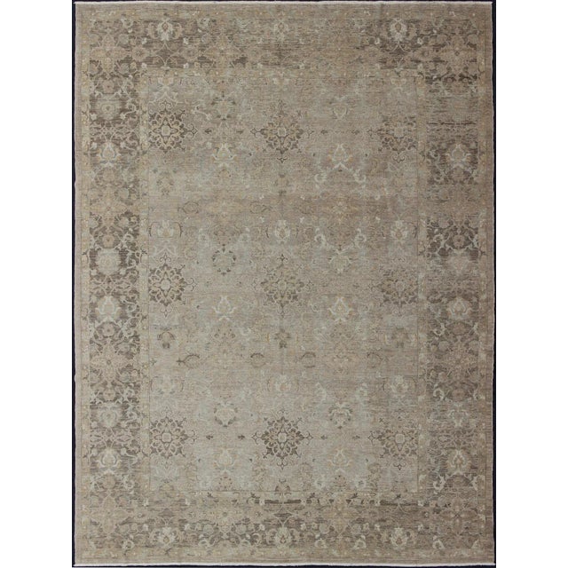 Fine Weave Sivas Rug in Ivory and Brown by Keivan Woven Arts 10'4 X 13'6 For Sale - Image 13 of 13