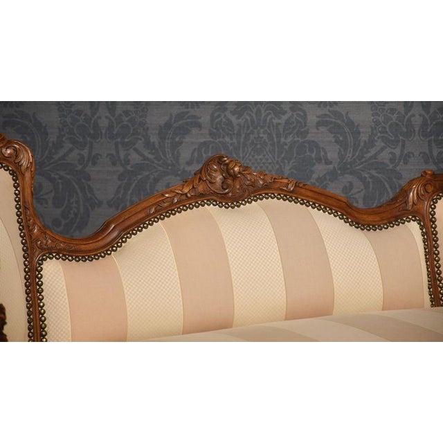 Carved Walnut Framed Sofa, 1890s For Sale - Image 6 of 12