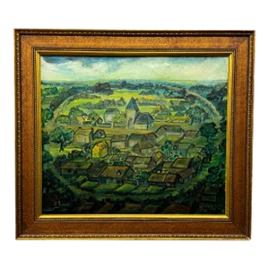 Charming Village Scene Painting