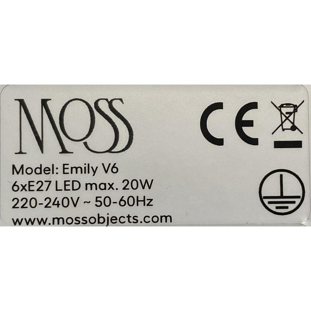 Emily V6 Group Hanging Lamp from Moss For Sale - Image 10 of 11