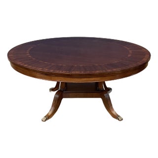 Traditional Round Walnut Dining Table by Leighton Hall - Made-to-Order For Sale