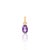 18k Gold Minimal Amethyst Jewelry Set Pendant, Ring Size 7 and Stud Earrings- 4 Pieces For Sale In New York - Image 6 of 16
