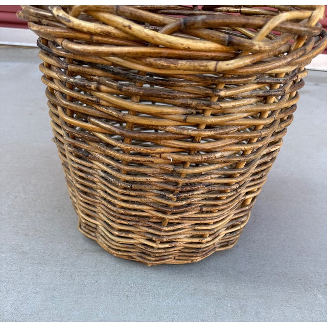 Rustic European Vintage Rustic European Thick Wicker Basket For Sale - Image 3 of 6