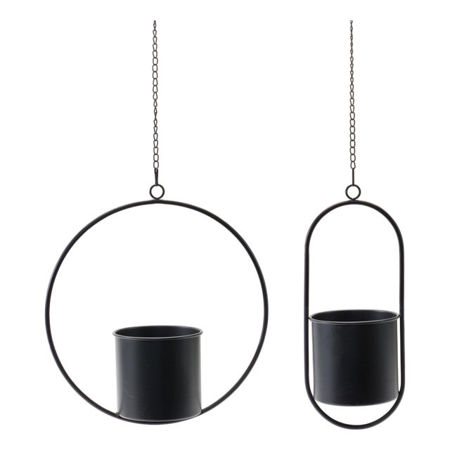 Modern Hanging Planter with Frame (Set of 2) For Sale