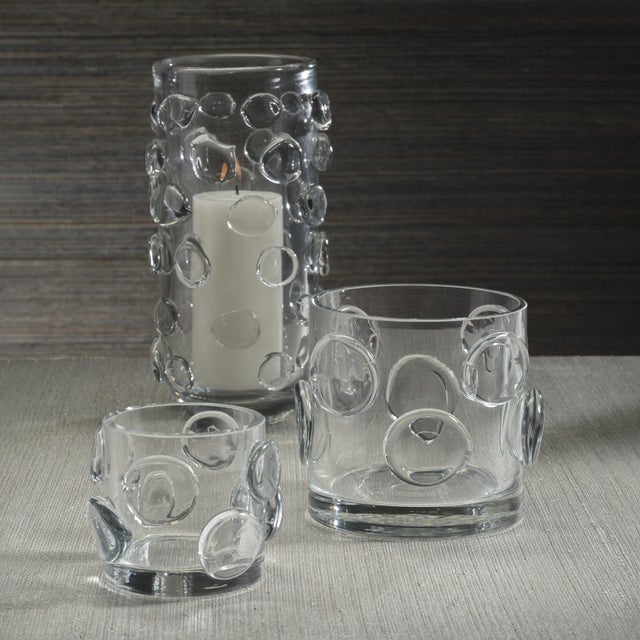 Contemporary Celeste Clear Glass Candle Holder, 4.25" x 4" For Sale - Image 3 of 4