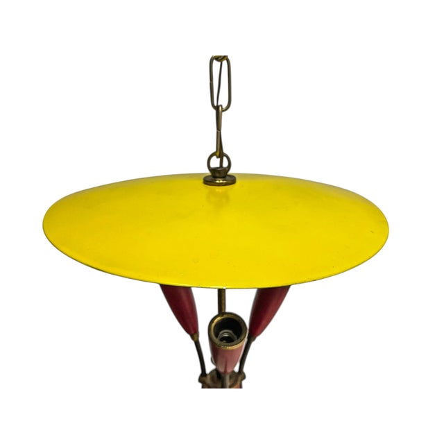 Brown Sputnik 3-Arm Chandelier in the style of Stilnovo, 1950s For Sale - Image 8 of 11