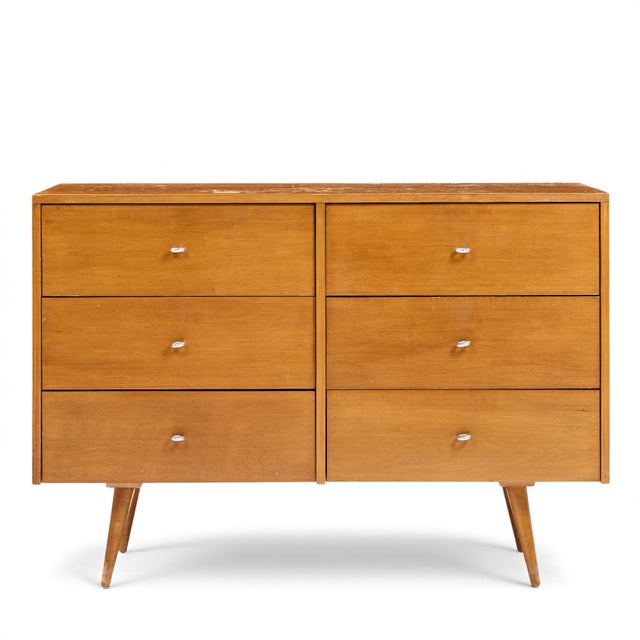 Paul McCobb for Planner Group Mid Century 6 Drawer Lowboy Dresser This lowboy measures: 48 wide x 18.25 deep x 33.5 inches...