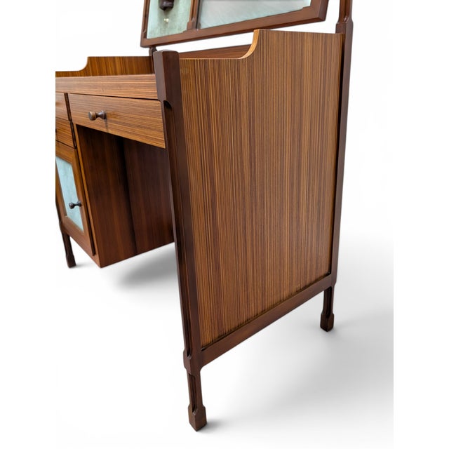 Vintage 3V Dressing Table with Tilting Mirror and Integrated Lamp, 1950s For Sale - Image 12 of 17