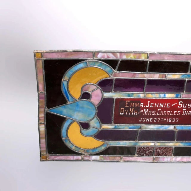 Early 20th Century Antique Victorian Leaded Stained Glass Window For Sale - Image 6 of 8