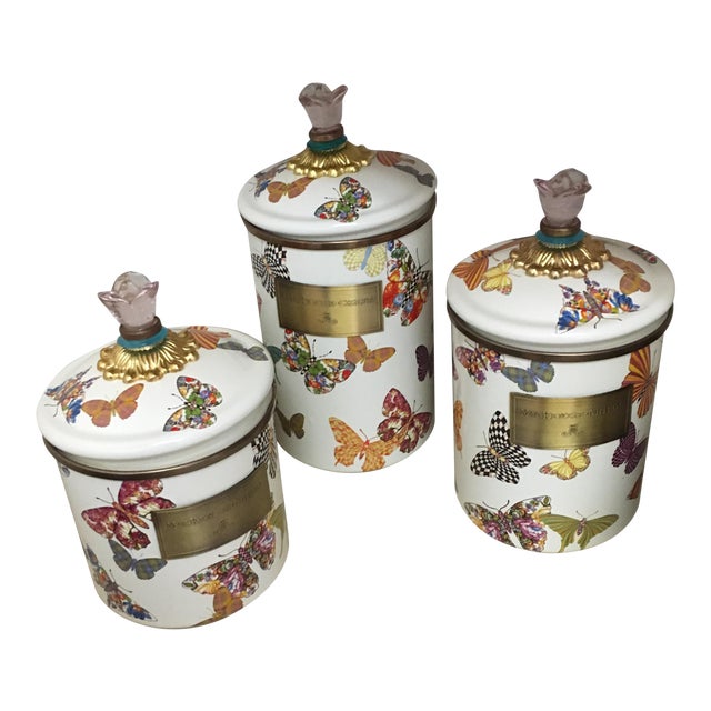 MackenzieChild's Butterfly Canisters Set of 3 Chairish
