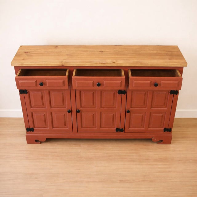 Spanish Castilian Narrow Sideboard, 1940s For Sale - Image 6 of 9