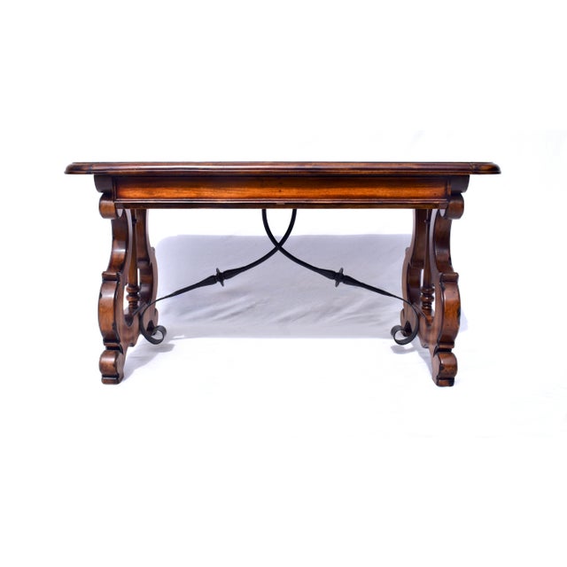 Spanish Colonial Revival Writing Table Desk Library Table For Sale - Image 11 of 12