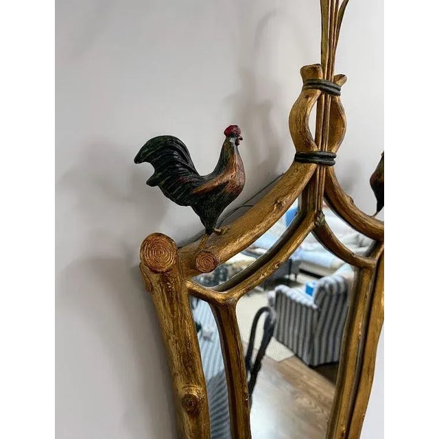 French Provincial Vintage Carver's Guild Rooster Mirror For Sale - Image 3 of 9