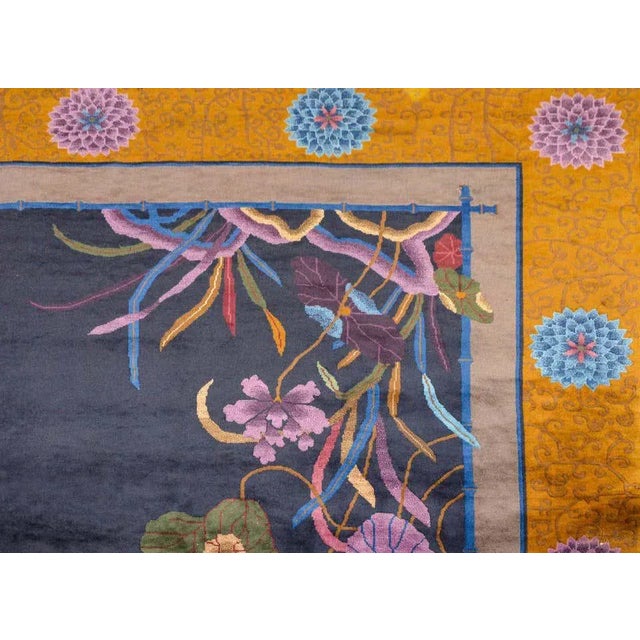 Blue Chinese Art Deco Rug For Sale - Image 8 of 11