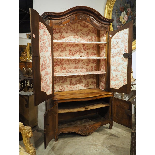 Antique French Transitional Louis XV / XVI Walnut Buffet Deux Corps, Circa 1780 For Sale - Image 14 of 18