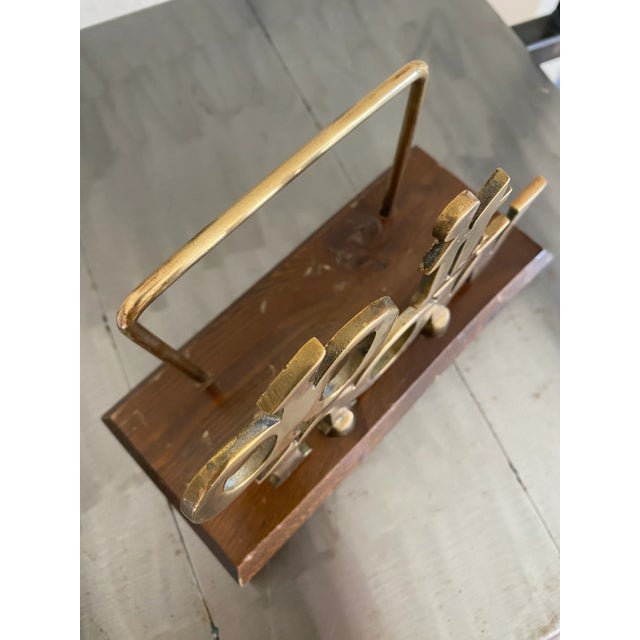 Whimsical 1970s "Do It Now" Brass Desk Letter Holder For Sale - Image 10 of 11