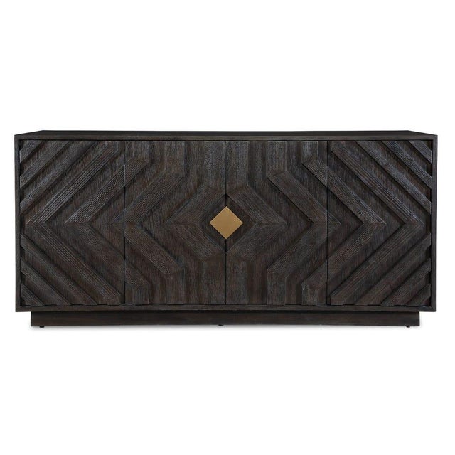 Chevron 4 Door Cabinet-New For Sale - Image 4 of 8