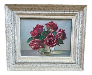 Yann Nibor, Bouquet of Roses, Watercolor, Framed