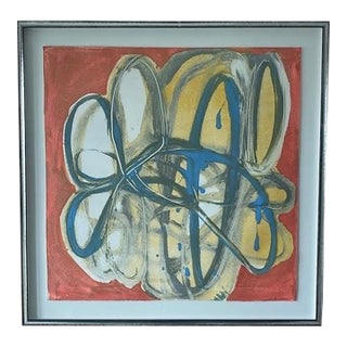 2000s Artist Brenda Zappitell "Bloom Iv" Monotype on Paper, Framed For Sale