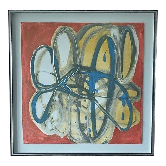 2000s Artist Brenda Zappitell "Bloom Iv" Monotype on Paper, Framed For Sale