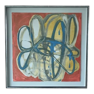2000s Artist Brenda Zappitell "Bloom Iv" Monotype on Paper, Framed