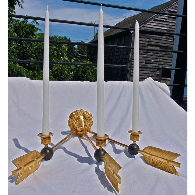 Period Ormolu Sconces in First Empire, Imperial Russian, Realistic Lion Mask Form --Percier and Fontaine Designed Lion...