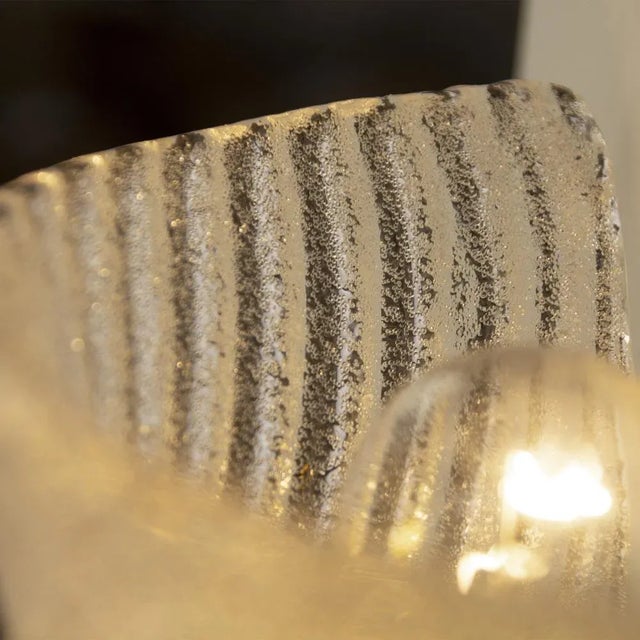 Ribbed Clear Wall-Mounted Glass Lamps, 1960s, Set of 2 For Sale - Image 6 of 10