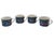 Late 20th Century Villeroy & Boch Citta Campagna Biella Blue Fruit Pattern Tea Cup/Saucer Set of 4 For Sale - Image 9 of 10
