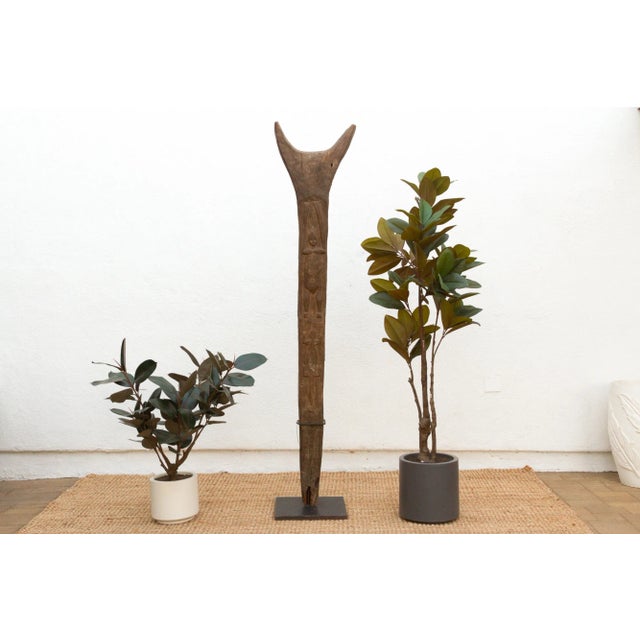 African Antique Bamileke House Post Sculpture For Sale - Image 3 of 13