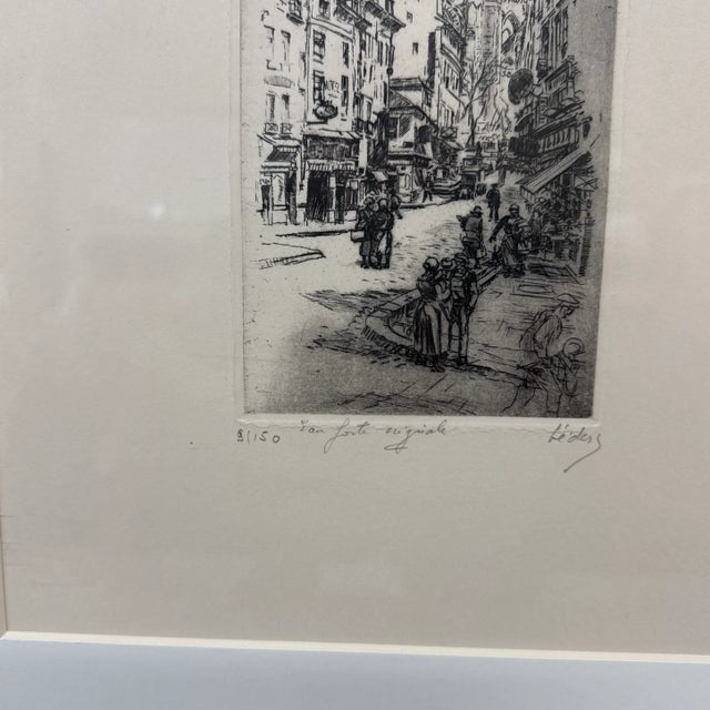 Early 20th Century French School Signed + Numbered Engraving, Framed For Sale - Image 4 of 11