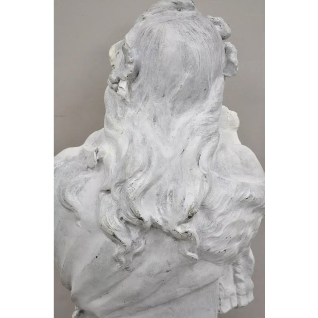 Vintage Italian Neoclassical Style Fiberglass Female Herm Autumn Statue For Sale - Image 9 of 12